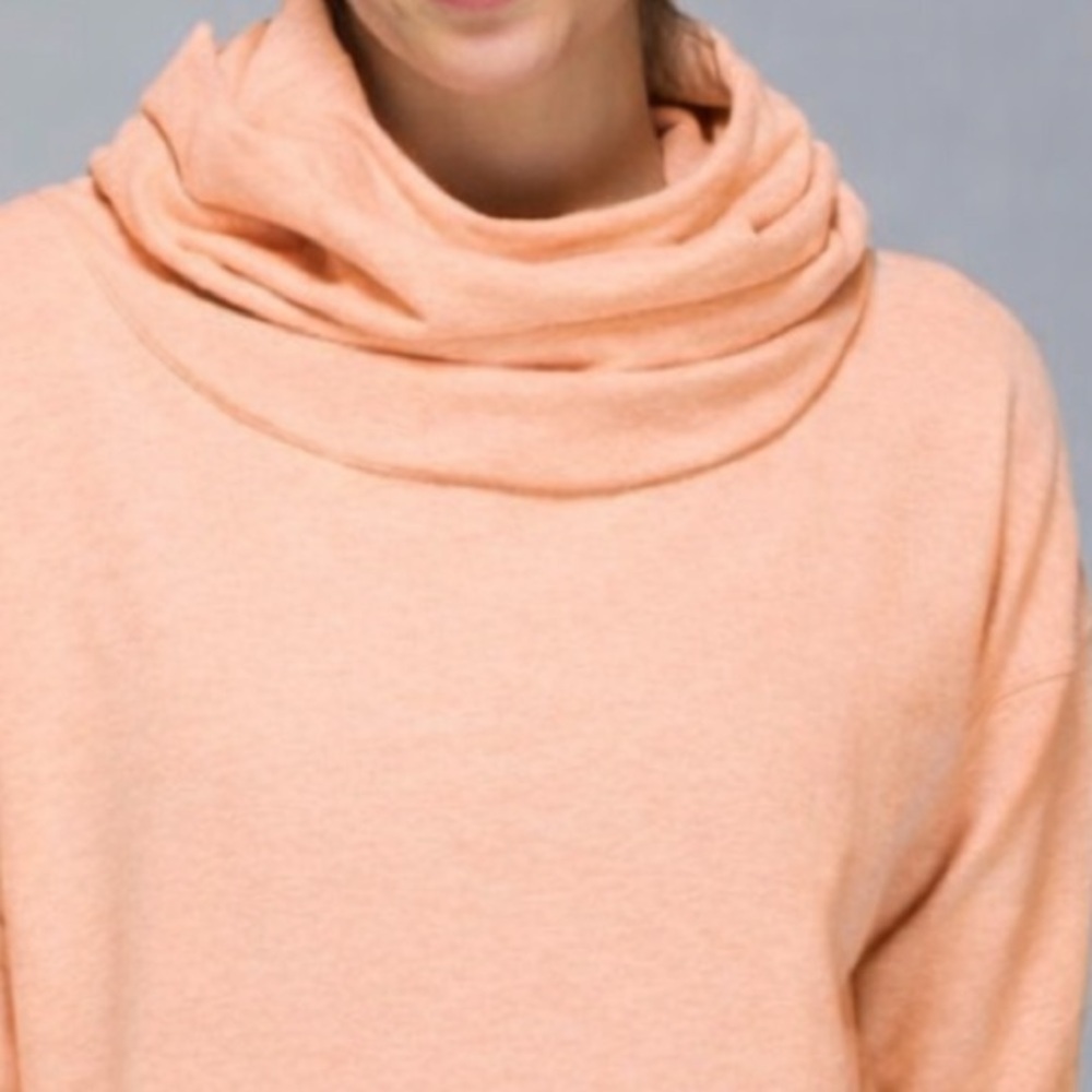 Lululemon Stress Less Hoodie Pockets Cowl Hood Lightweight Terry Stretch Top 8 - Picture 12 of 16